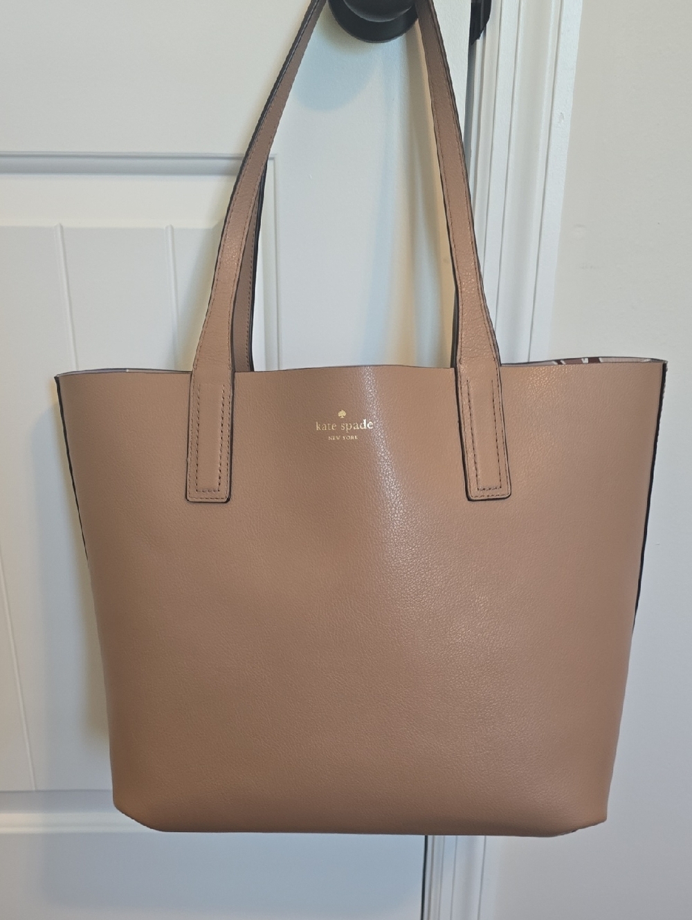 kate spade Taupe Pebbled Leather Tote